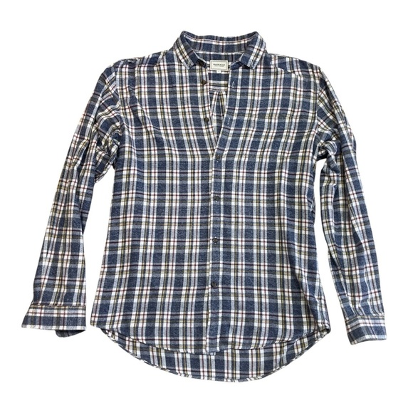 Frank & Oak flannel plaid collared button down long sleeve shirt large - Picture 2 of 10